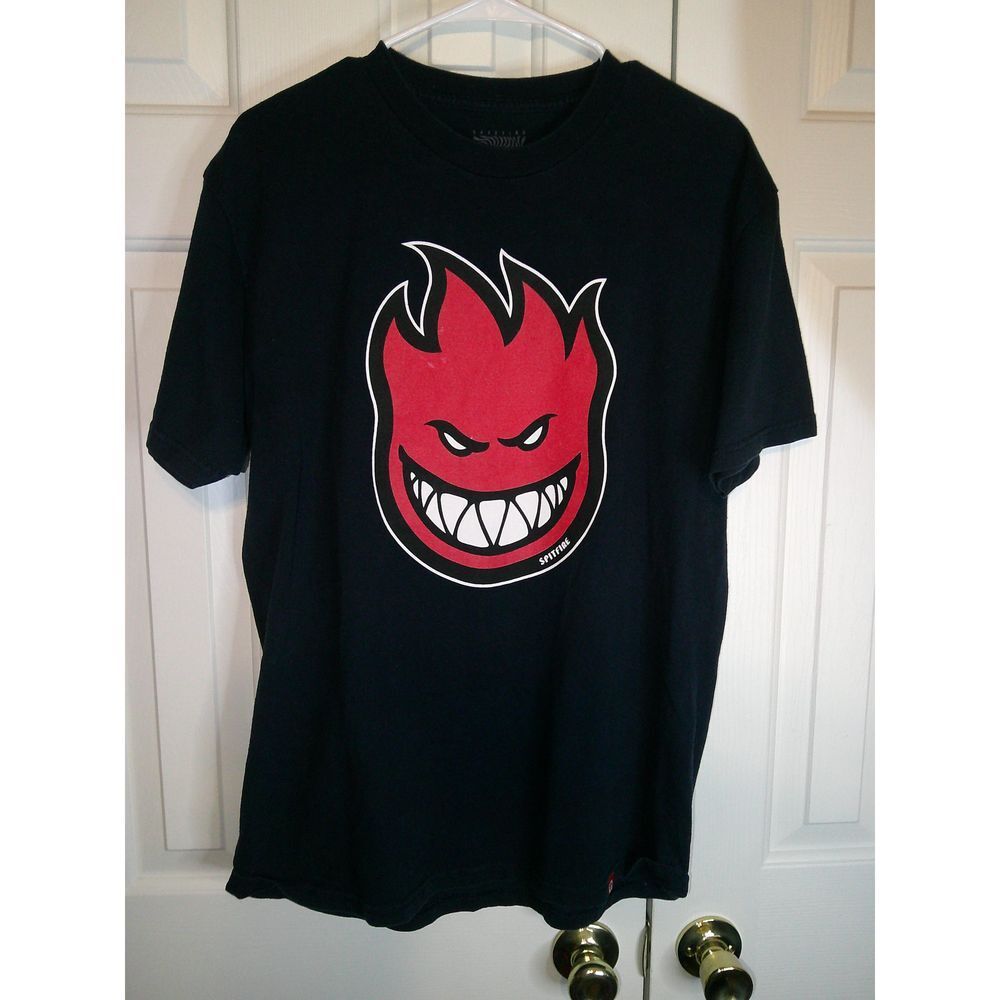 Spitfire Black Tee with Red Graphic